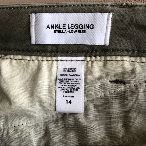 Express Jeans Ankle Low Rise Stella Army Green Leggings 14 - Picture 12 of 12